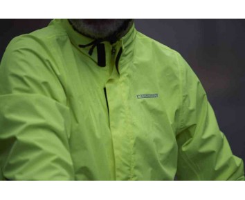 Protec men's 2-layer waterproof cycling jacket - hi-viz yellow - medium 